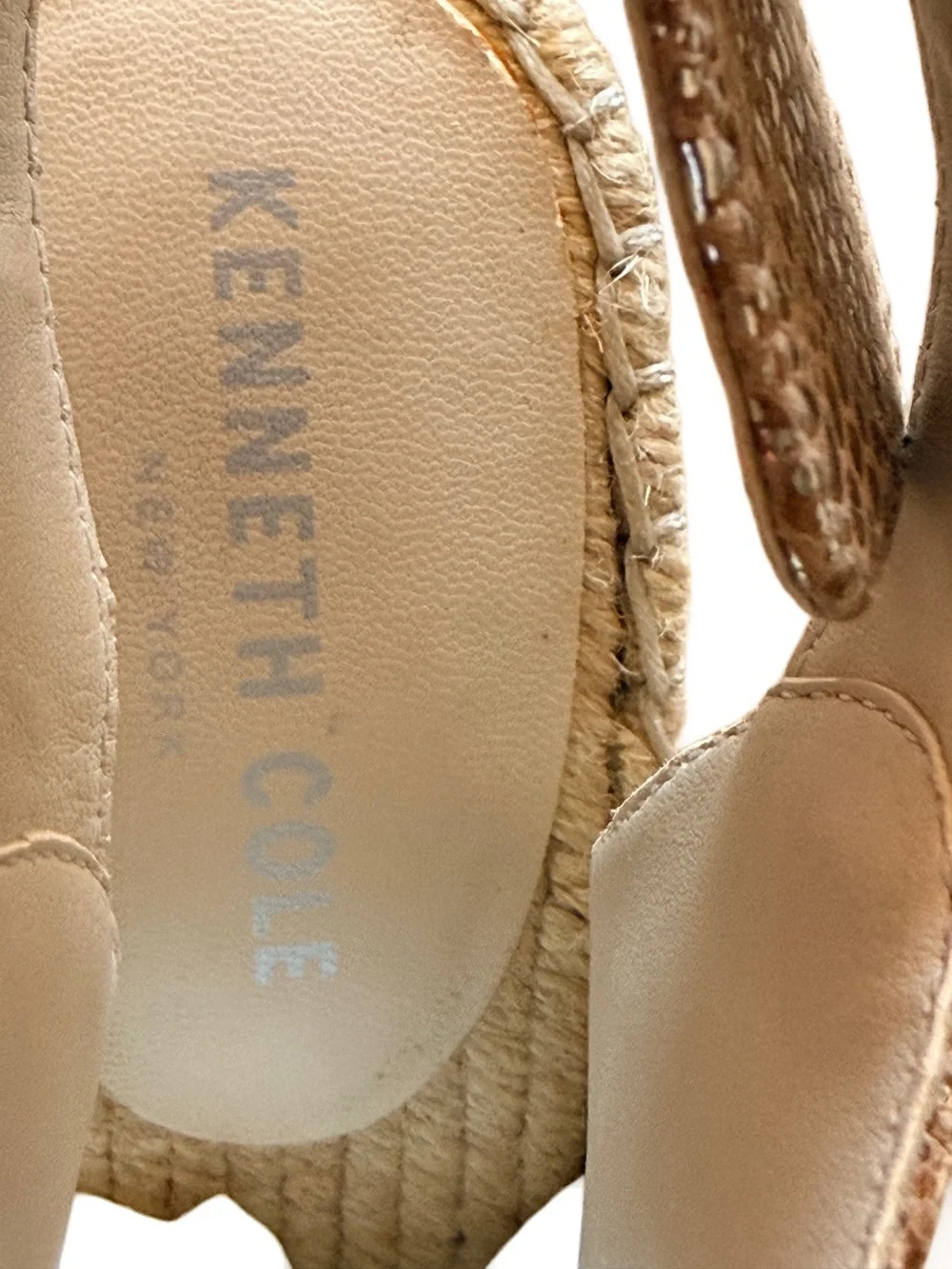 Kenneth Cole Tan Open Toe Wedge Sandals